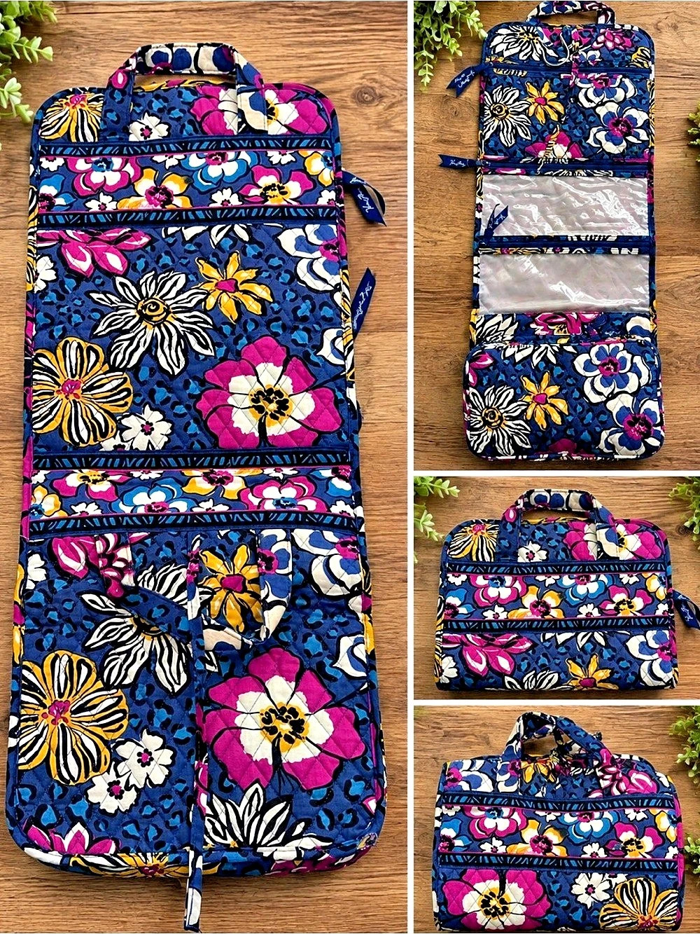 Vera Bradley Hanging Travel Organizer Floral Blue & Pink
